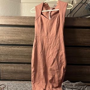 nude pink sleeveless dress